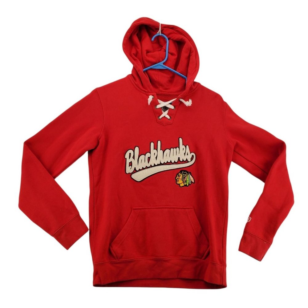 Old Time Hockey Chicago Blackhawks Newbury Col. Women's L/S Red Medium